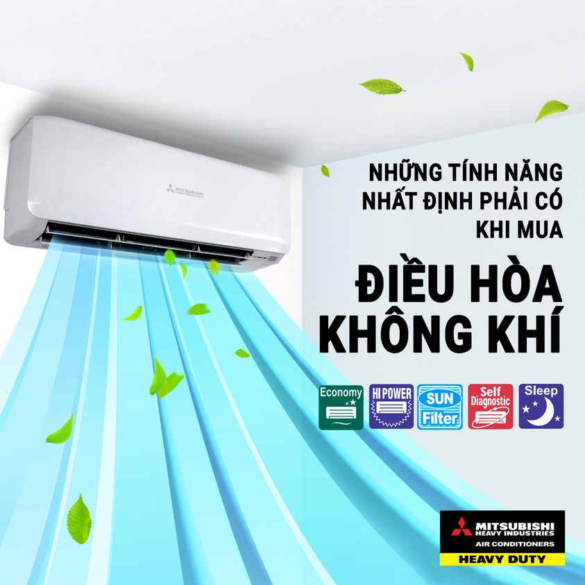 Máy lạnh treo tường Mitsubishi Heavy phù hợp cho phòng ngủ