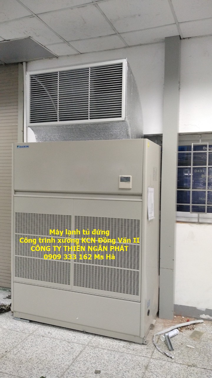 Máy lạnh tủ đứng loại nối ống gió được nhiều nhà xưởng chọn lắp đặt